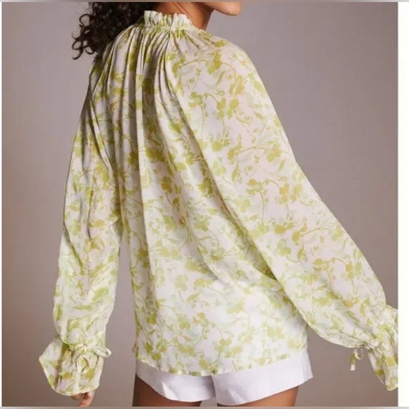Anthropologie Aureta Sheer Printed Blouse - Picture 4 of 5